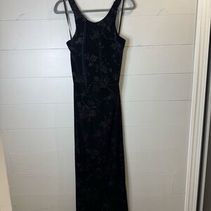 Hampton Nites Vintage 90's Elegant Black Floral Dress Formal Size 10